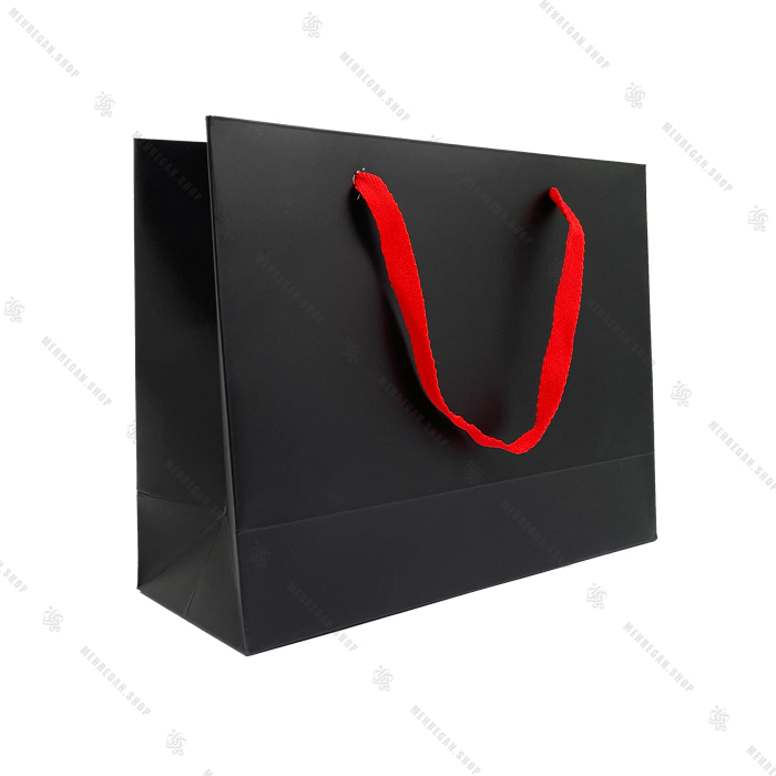 بگ کادوئی مشکی با بند قرمز بگ کادوئی مشکی با بند قرمز