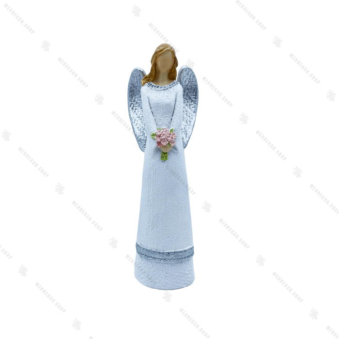 مجسمه دکوری رزینی فرشته گل بدست مجسمه دکوری رزینی فرشته گل بدست