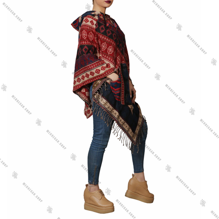 پانچو فری سایز جیب دار به همراه کلاه پانچو فری سایز جیب دار به همراه کلاه