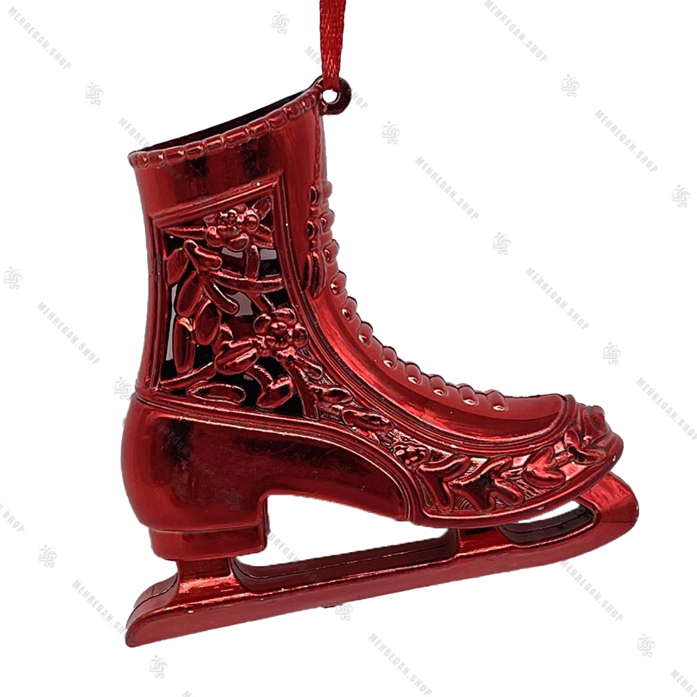 تک آویز کریسمس مدل کفش پاتیناژ قرمز تک آویز کریسمس مدل کفش پاتیناژ قرمز
