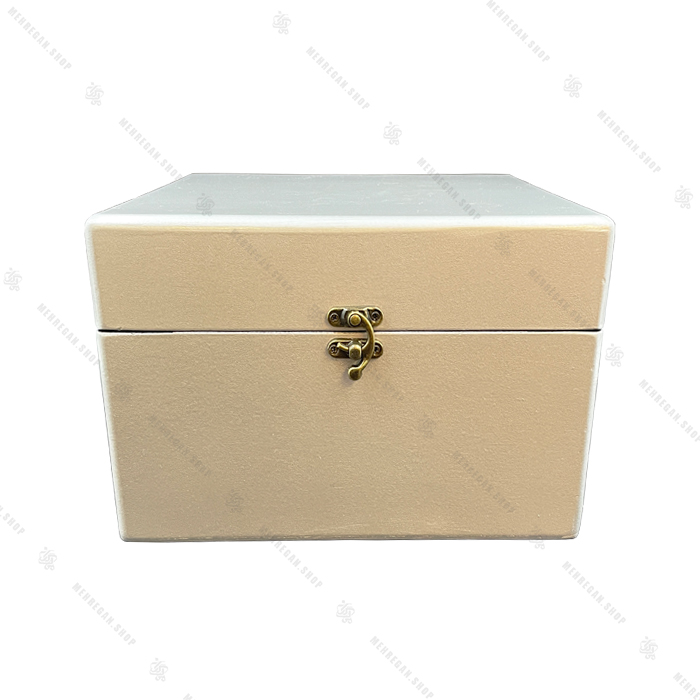 صندوقچه چوبی نقره ای ساده صندوقچه چوبی نقره ای ساده