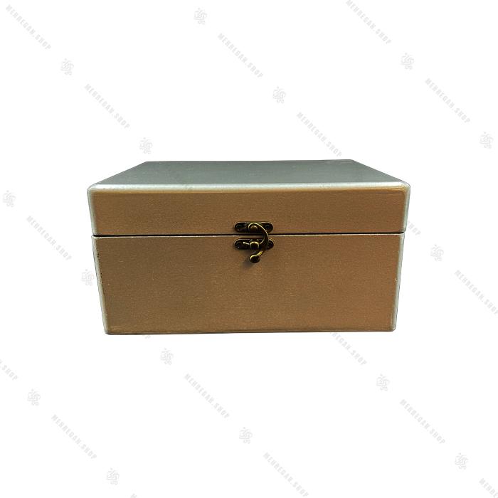 صندوقچه چوبی نقره ای متالیک ساده کوچک صندوقچه چوبی نقره ای متالیک ساده کوچک