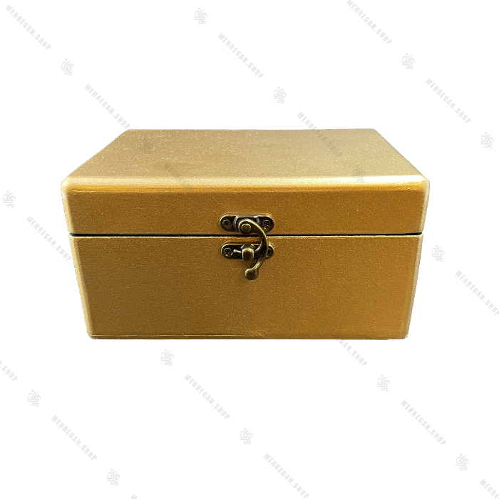 صندوقچه چوبی طلایی متالیک ساده صندوقچه چوبی طلایی متالیک ساده