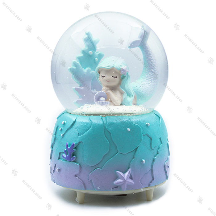 گوی برفی موزیکال فول طرح پری دریایی گوی برفی موزیکال فول طرح پری دریایی