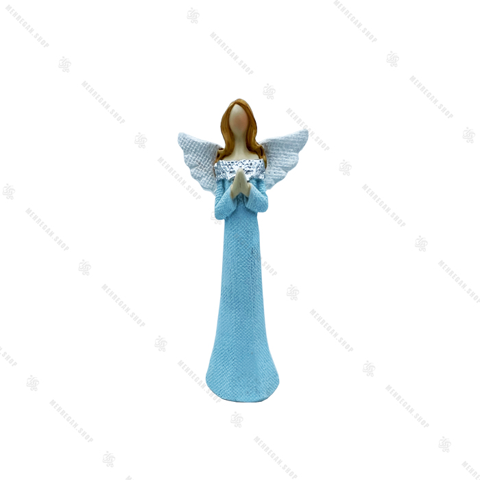 مجسمه رزینی دکوری فرشته دعا خوان آبی مجسمه رزینی دکوری فرشته دعا خوان آبی