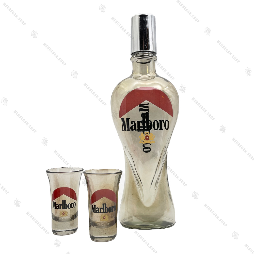 ست نوشیدنی با بطری شفاف طرح Marlboro ست نوشیدنی با بطری شفاف طرح Marlboro
